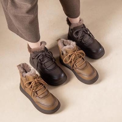 Мамины туфли хлопковые туфли бархатные теплые водонепроницаемые зимние ботинки утолщенная подошва полусапожки женская обувь осень и зима