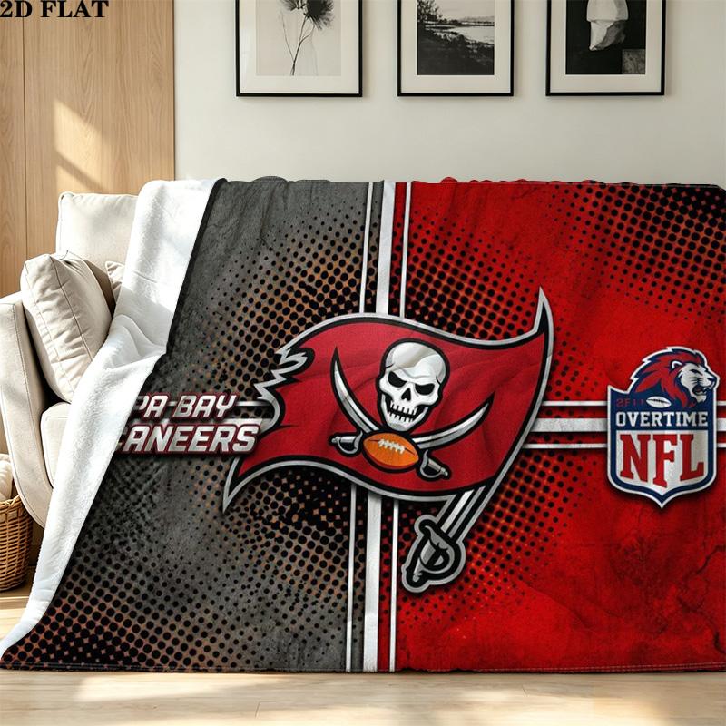 Tampa Bay Buccaneers Print Flannel Blanket High Quality Warm Comfortable Cover for All Seasons Perfect for Gifts Home Decor