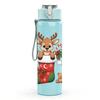 1PC Christmas Stocking Reindeer 750ml Color Plastic Sports Water Bottle Leakproof Flip Straw Lid Suitable for Sports Office Home Use