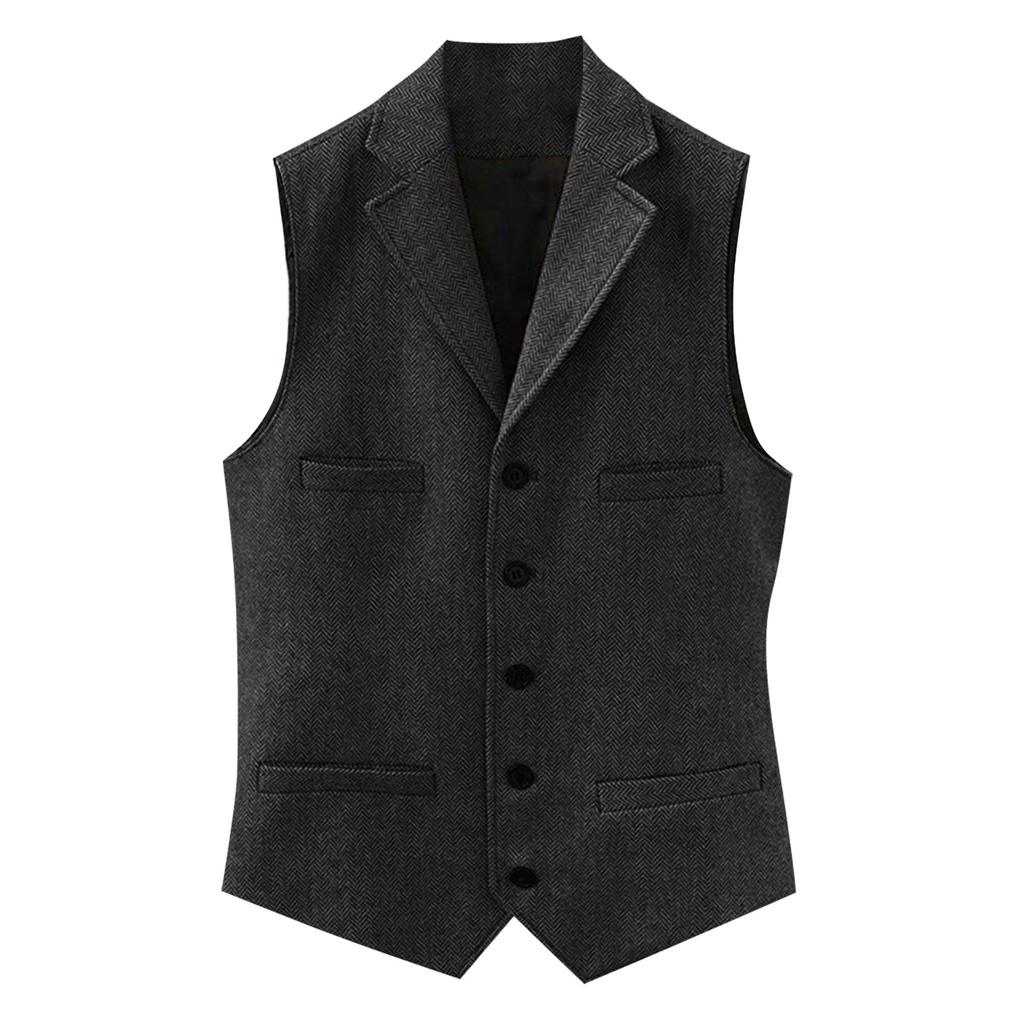 Мужская мода, повседневный однобортный однобортный жилет, мужской топ без рукавов