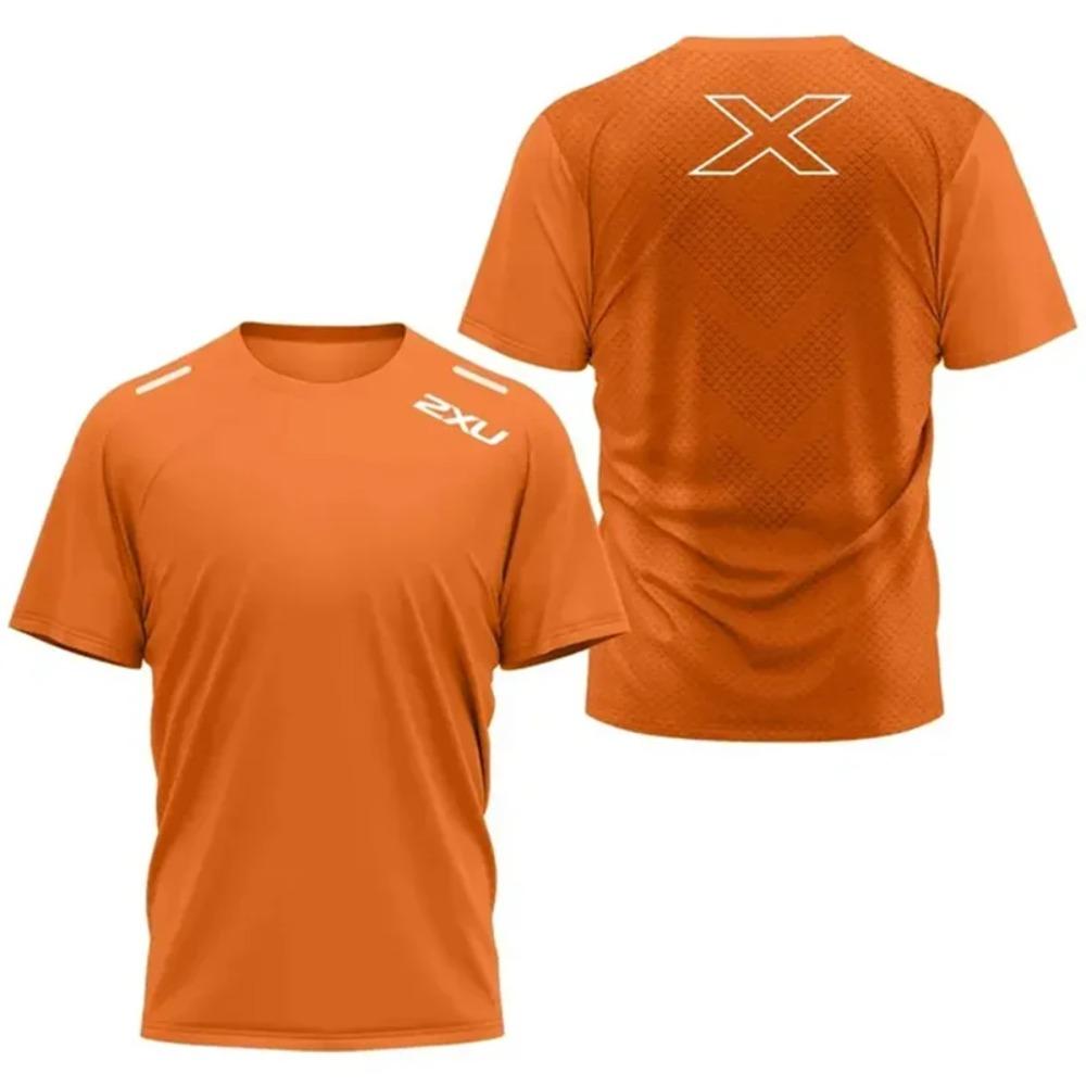 Мужская спортивная футболка 2XU с быстрым высыханием для активного отдыха и фитнеса, мужская дышащая футболка с коротким рукавом для тенниса, легкий свободный топ для бега