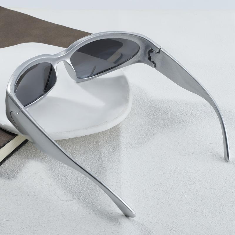 Стиль Y2K Необычная оправа Серебристые очки Идеально подходят для концертов, вечеринок и в качестве подарка.