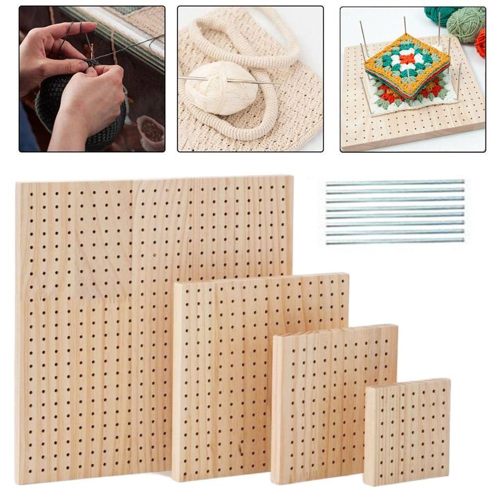 Square Crochet Blocking Boards Wooden Knitting Board Pottery Clay Base Plug Board Needlework