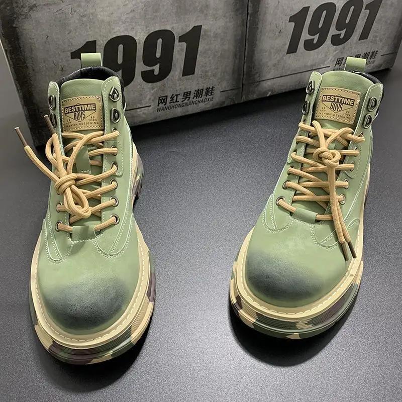 Ботинки для мужчин, новые ретро-обувь весна-осень, мужская обувь, удобная обувь, винтажная мода, размер 45, классика, повседневная обувь