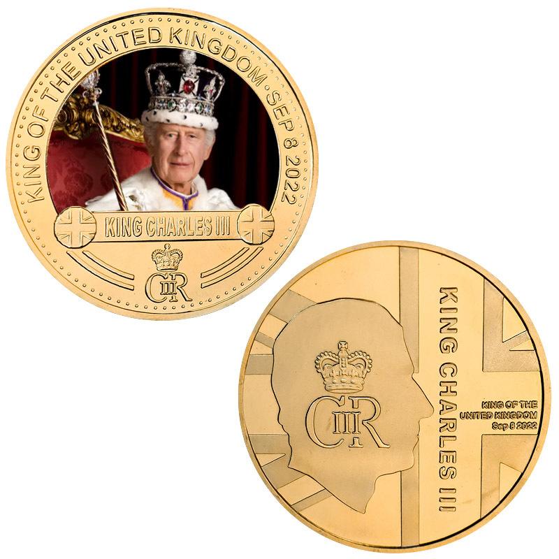 Commemorative Medal King Charles Metal Badge Commemorative Gift Box Set for Collecting Coins