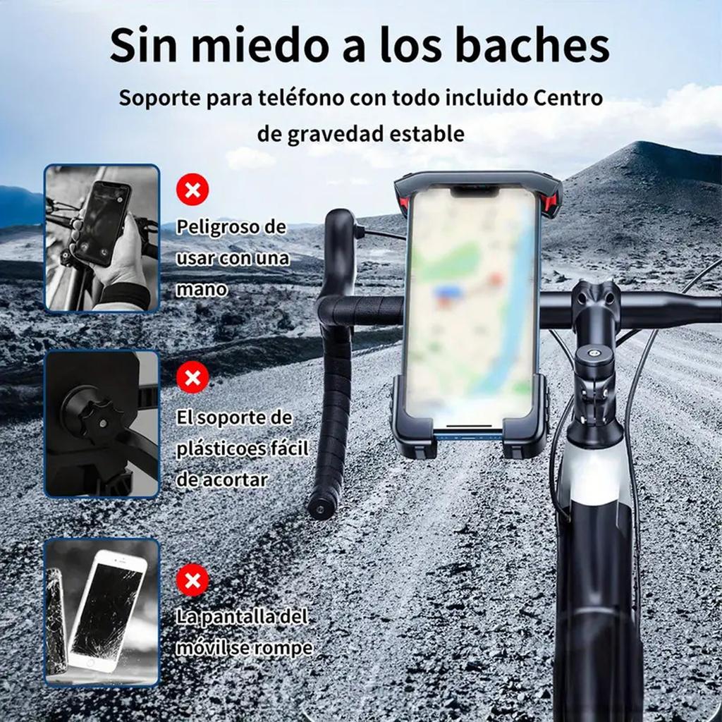 Motorcycle Navigation Frame Bike Holder 360° View Universal Bicycle Holder 4.7-7 Inch Mobile Stand Shockproof Bracket GPS Clip Mobile Phone Holder