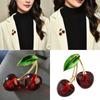 Fashion Cherry Brooch Pin Cloth Accessory Decorative Hat Pin Alloy Texture Suitable for Dresses Bags and Hats Decorating