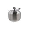 Stainless Steel Sugar Bowl with Spoon Lid Seasoning Pot Small Condiment Container  Restaurant