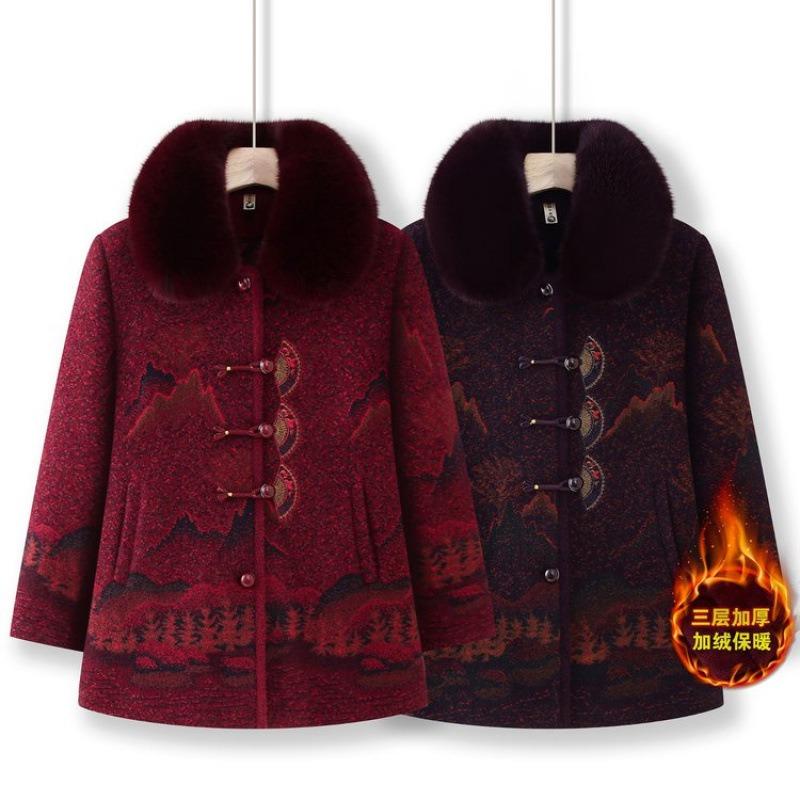 Winter Thickened Clothes Winter Woolen Jacket Fleece Old Lady Mink Fleece Coat