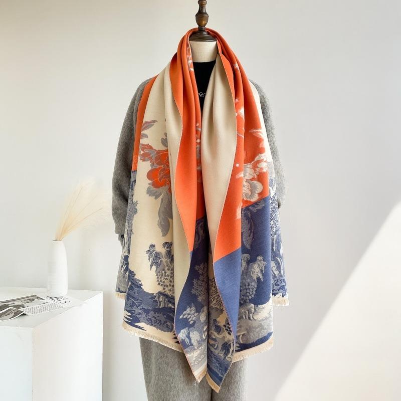 Looking At Jiangnan's Literary Imitation Cashmere Women's Scarf Autumn and Winter New Versatile Fashion Office Air Conditioner Shawl