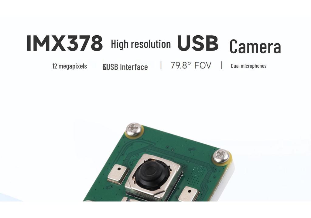 IMX378 High-Resolution USB Camera with Excellent Low-Light Performance and Dual Microphones