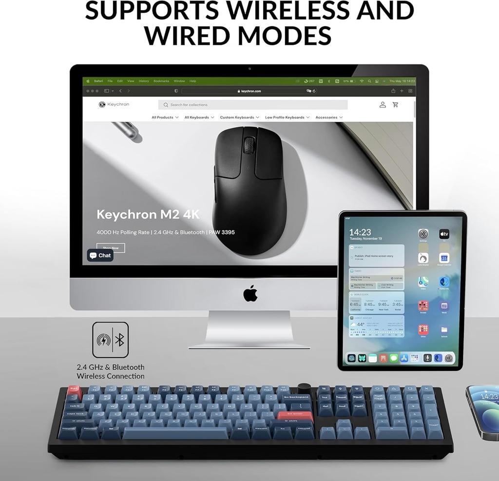 V6 Max QMK Полноразмерная Беспроводная Кастомная Механическая US RGB Hot Swap Совместимая Gateron Jupiter Механическая с Прокладкой Совместимая с Windows Linux Jupiter