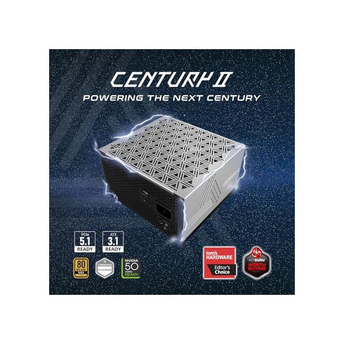 Bloc D'alimentation Interne Montech Century II 80 PLUS Gold Netzteil, Complet, ATX 3.1, PCIe 5.1 - 1.050 Watt