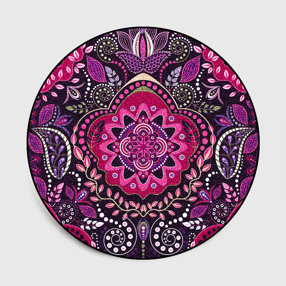 Винтажный ковер-мандала в этническом стиле, круглый ковер, подвесная корзина для балкона, декоративный коврик для пола в гостиной, противоскользящий коврик