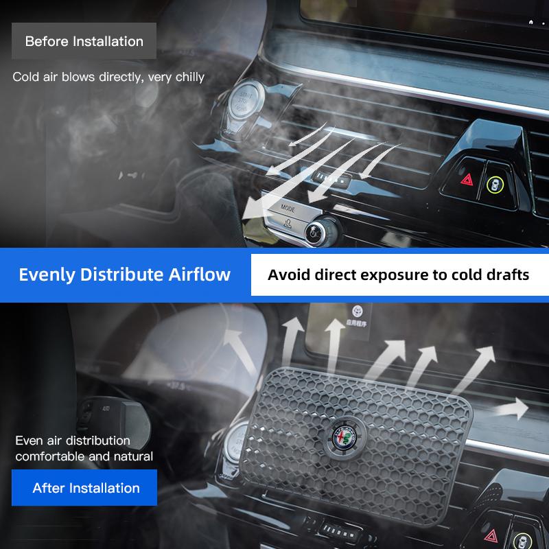 Car Outlet Wind Shield Windproof Air Outlet Baffle Conditioning Wind Shield For Alfa Romeo 4C 159 166 Giulia 156 Mito 147 8C GT ZO0
