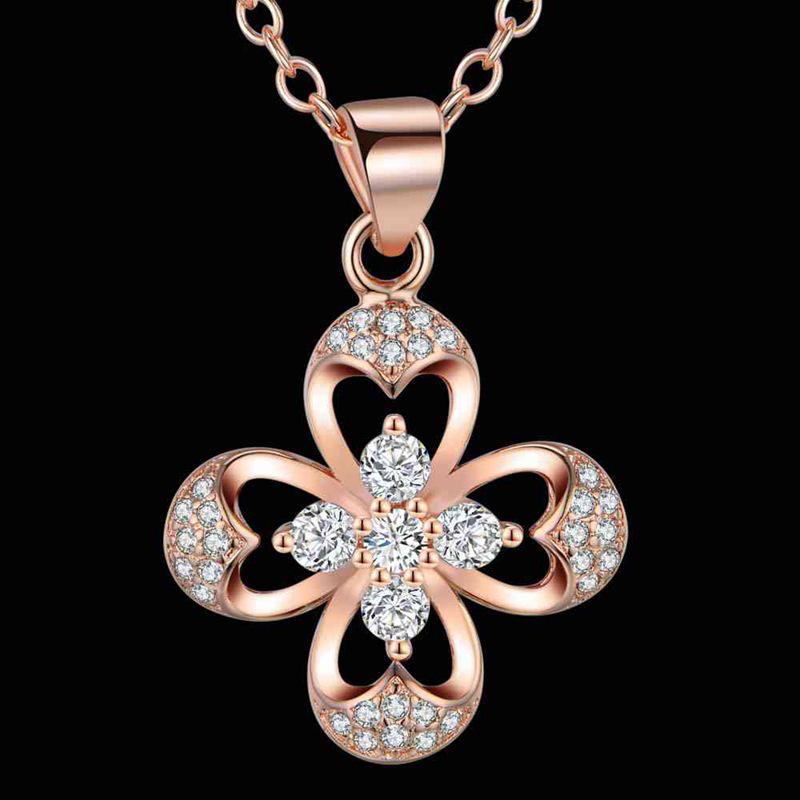 Универсальное колье из розового золота и серебра 925 пробы