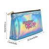 Cute Pink Love Heart and Lollipop Print Laser Cosmetic Makeup Bag, Portable Holographic Toiletry Organizer for Travel Girl Holiday Gift
