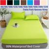 NEW Multi Size Waterproof Mattress Cover Solid Color Bed Fitted Sheet Protector Anti Dust Against Mites and Bacteria Bed Linens with Elastic