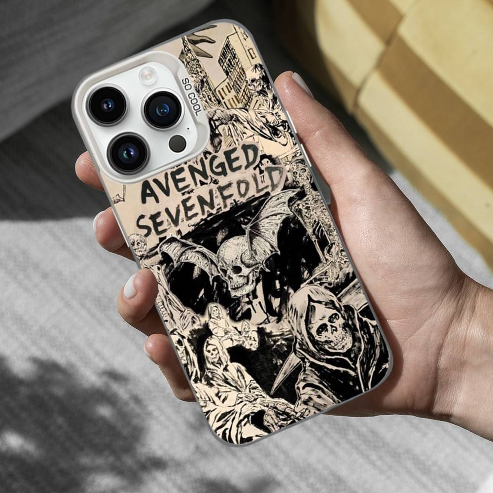 Band A-Avenged S-Sevenfold Phone Case For iPhone 16,15,14,13,12,11,Mini,Pro,SE,MAX White Matte Shockproof Cover