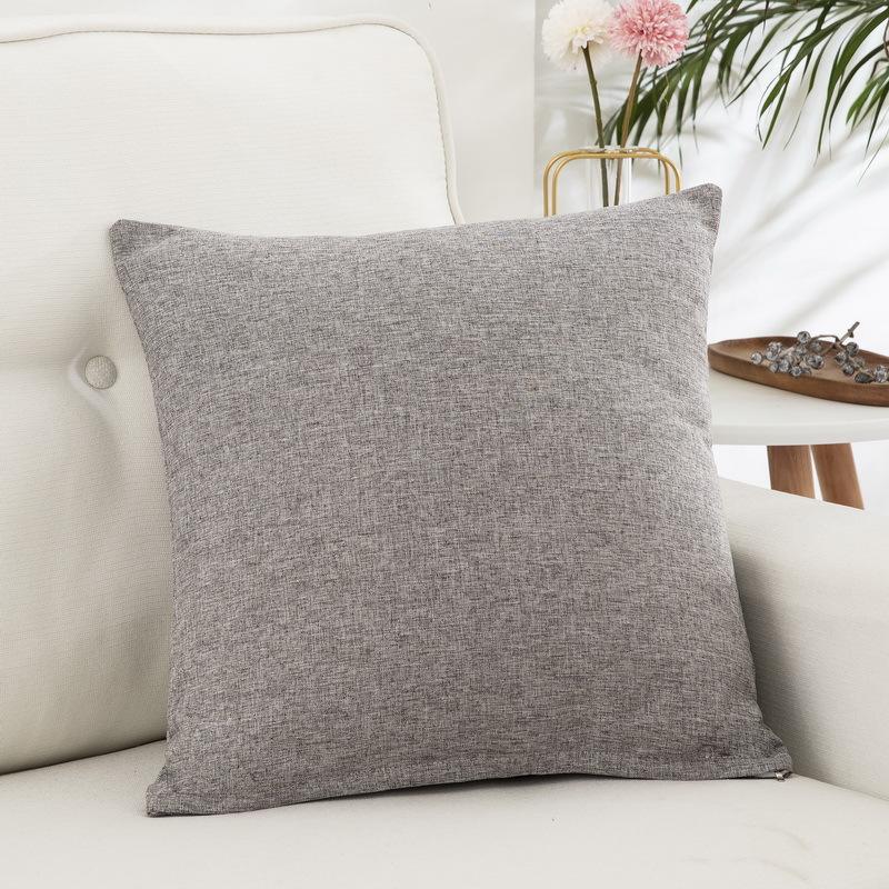 Льняная подушка однотонная диванная офисная подушка для сна поясничная подушка брезентовая наволочка для подушки спинка автомобиля