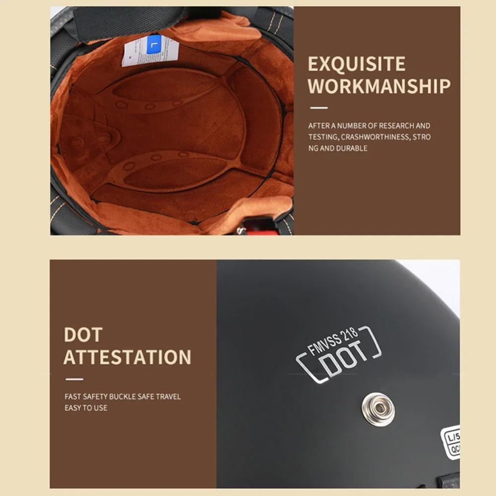 Ретро Открытый 3/4 Мотоциклетный Шлем Мотоциклетный Мото Мотокросс Винтажный каско Кафе Рейсер Мужской Женский Одобрено DOT Casque Capacetes