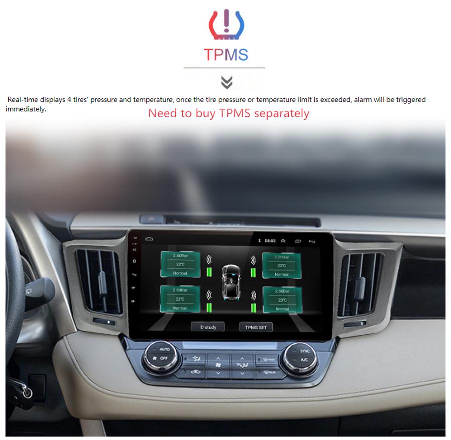 Автомагнитола Toyota RAV4 13-17 - 10.1" Android 9.1 GPS