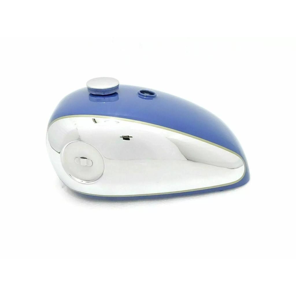 BSA B33 1955 Swinging Arm 2 Gallon Blue & Chrome Painted Petrol Tank + Cap |Fit