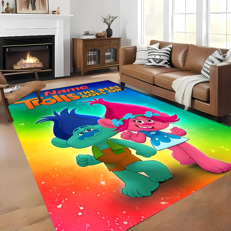 Custom personalization Trolls Area Rug - Perfect For Kitchen, Bathroom,Laundry Room Decor Large Size Available,Gift All Seasons