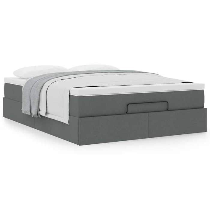 Maison Exclusive - Cadre de lit ottoman avec matelas gris foncé 140x190 cm tissu