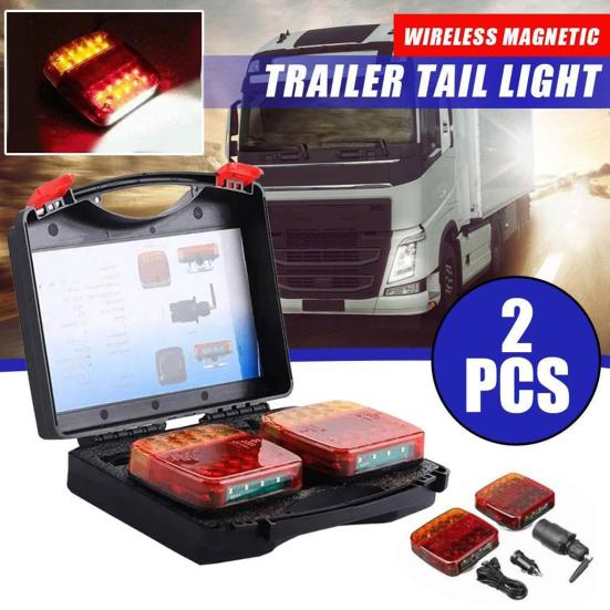 Car LED Tail Lights Wireless Magnetic Trailer Taillight Kit with Lasting Battery Fast Charging Weatherproof Vehicle Lights for Trucks Boats RVs