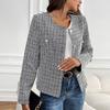 Autumn and Winter Women's Jacket Little Fragrance Plaid Cardigan