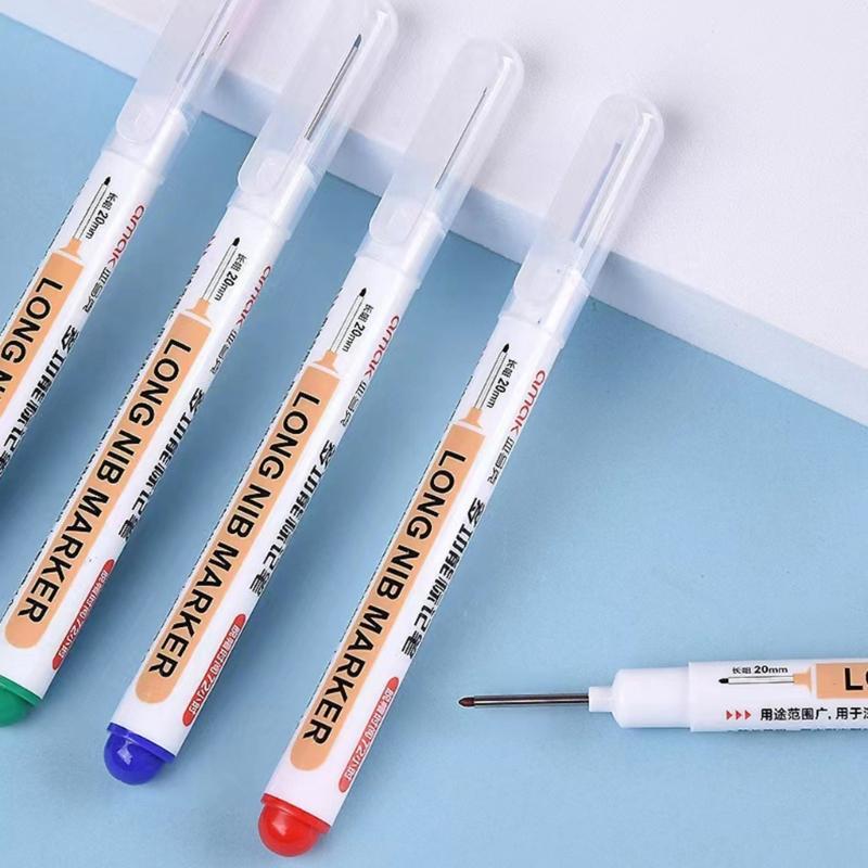 5pcs Long Nib Marker Pens Waterproof, Fast Drying Deep Reach Marker Perfect for Deep Holes in Metal and Wood Crafts
