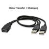 Разветвитель USB-кабеля Передача данных Шнур питания 30 см USB 2.0 Двойной female-male Штекер Провод Конвертер Зарядка Удлинительная линия