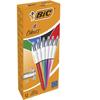 Stylo À Bille Rétractable - BIC - 4Colours Shine - Pointe Moyenne - Couleurs Assorties - 12 Pièces