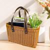 Woven Basket Handmade with Handle Storage Hamper Home Decor Multipurpose Picnic Market