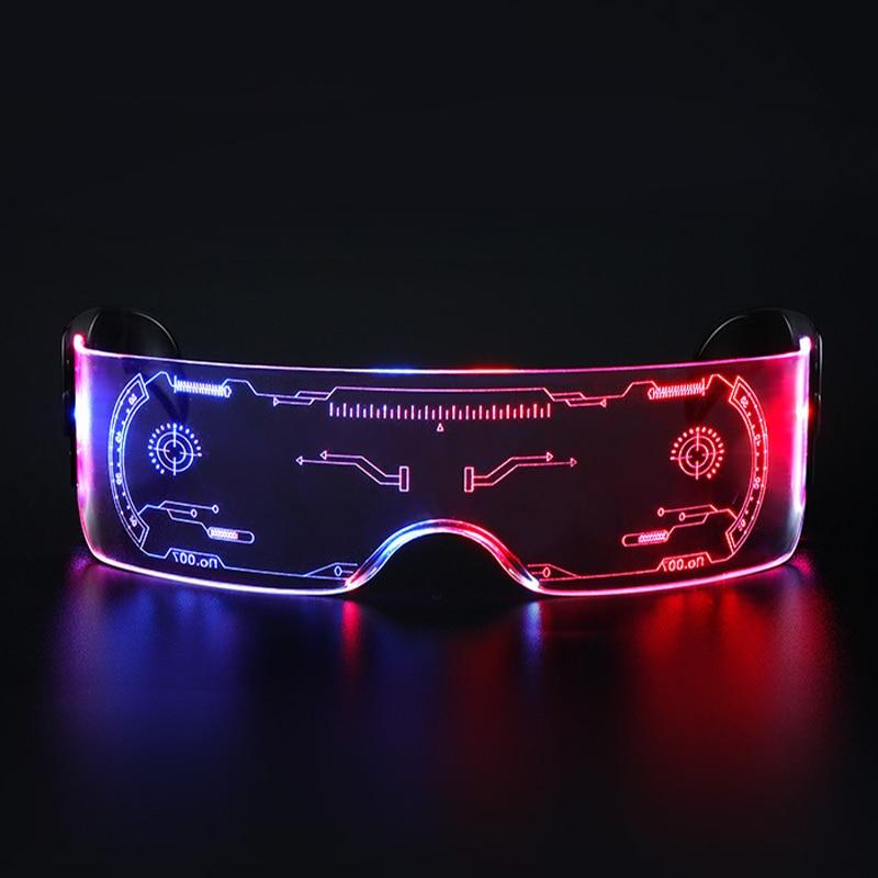 Разноцветные светящиеся LED-очки для музыкального бара KTV Неоновой вечеринки Рождества Хэллоуина Декорация LED-очки Фестивальные реквизиты