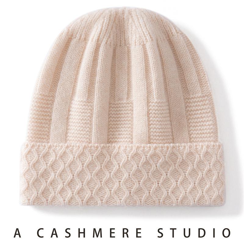 Autumn and winter thickened cashmere hat women's cashmere hat knitted hat pullover headgear pile hat cold hat