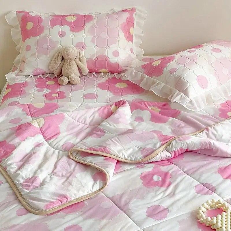 Корейский летний охлаждающий латексный тонкий комплект одеял с кондиционером, простыня с наволочками, роскошный комплект постельного белья размера «queen-king-size»