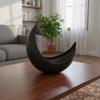 Moon flowerpot, large black decorative plant cover