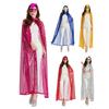 Adult Long Paillette Cape for Women Halloween Party Sequin Cloak Costume Full Length Witch Cosplay Robe for Role-Playing Stage Performances