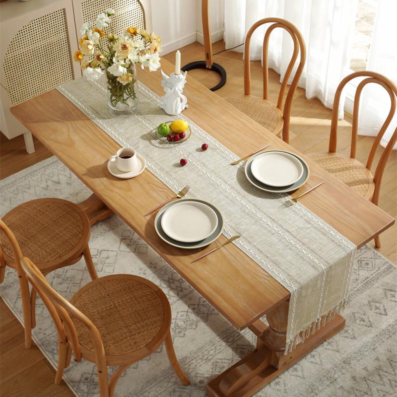 Новый! Дорожка для стола в деревенском стиле с кисточкой 33x183 см/13x72 дюйма в деревенском стиле для столовой праздничной вечеринки