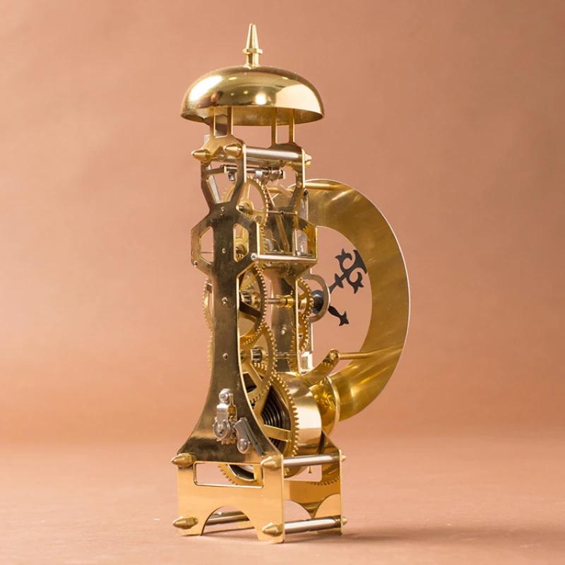 Ретро Механические Настольные Часы Эстетичные Металлические Настольные Часы Вращающиеся Шестерни Большие Для Гостиной Офиса Стола Винтажное Украшение Дом