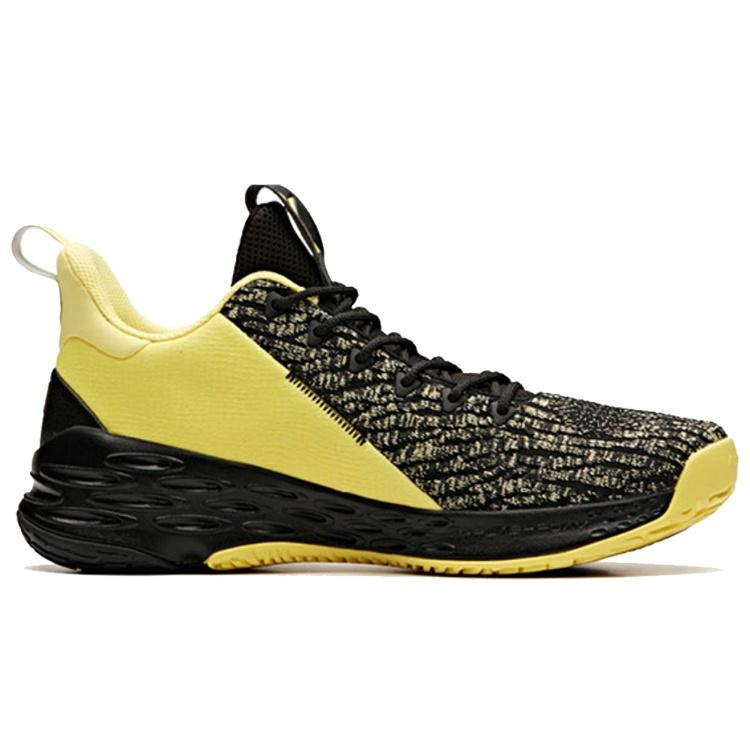 Anta KT4 Cushioning Slip Resistant Breathable Low top Basketball Shoes Men's Yellow Black 11921102-3