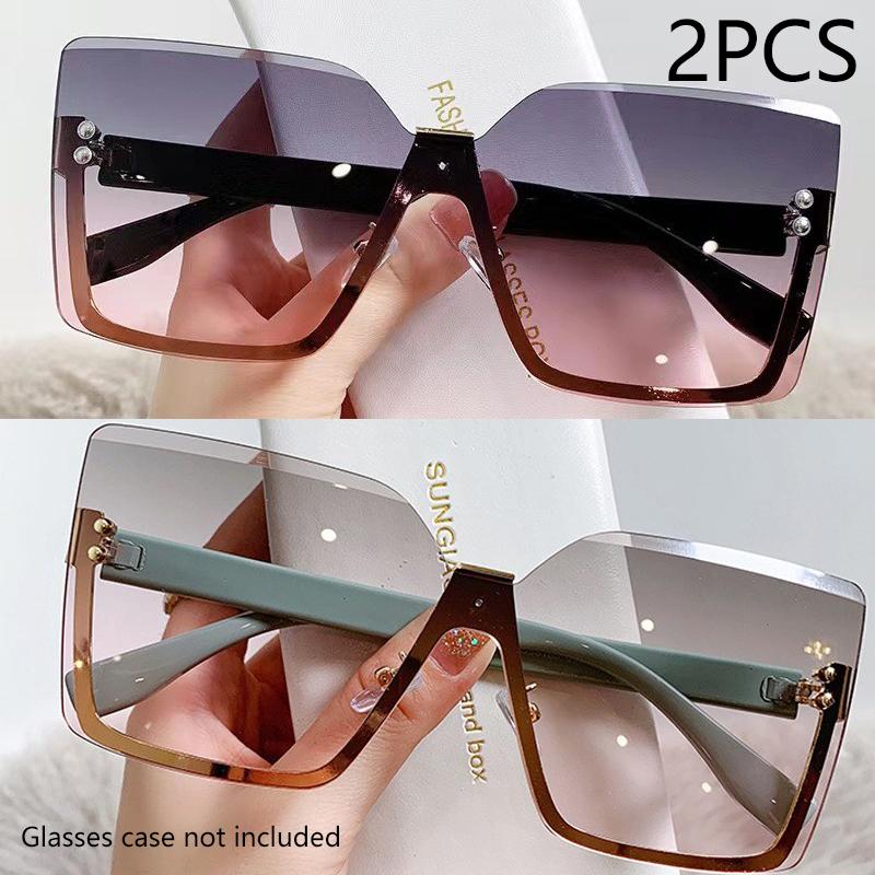 New European And American Style Half-frame Metal Sunglasses Fashion Slim Women's Sunglasses Anti-uv Glasses