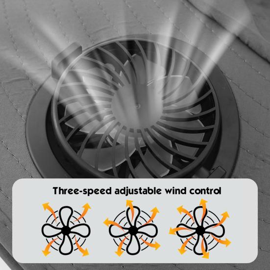 Шляпа для активного отдыха с двойным источником питания, широкополая шляпа от солнца со встроенным солнечным вентилятором, шляпа для рыбалки, походов, садоводства