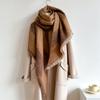 Checkerboard Checkerboard Scarf Faux Cashmere Fall and Winter Padded Fur Side Paragraph Thickened Warm Plush Scarf