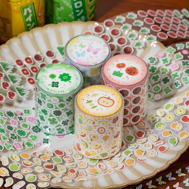 60mm*2m Cartoon food patterns Japanese Stationery stikcers PET Tape For Scrapbooking Planner Journaling Supplies Masking Tape