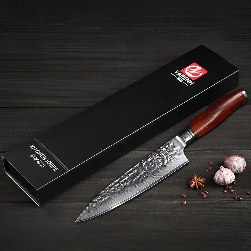 Kitchen Chef Gyutou Knife 8 Inch,YARENH Razor Sharp Best Quality Japanese Damascus Stainless Steel,Multi-functional Chef Culinary Knife