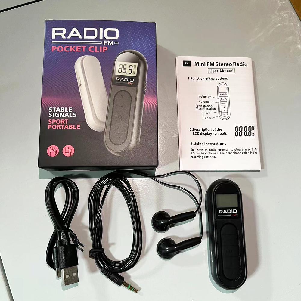 Rechargeable Portable FM Radio Pocket Digital Radio,Transistor Walkman Small Radio On Batteries for Hiking Walking