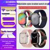Совместимый эластичный плетеный нейлоновый магнитный ремешок для Apple Watch 4, 5, 6 и iWatch 7, 8, 9